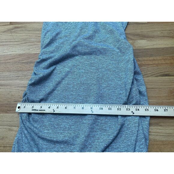 Athleta Women's Dress Long Maxi Side Ruched Side Slit Henley Neck Stretch S Gray - Picture 9 of 10